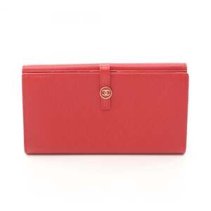 CHANEL Authentic Red Leather Wallet